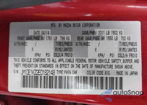 2014 Mazda Mazda2 Sport z USA, uszkodzony, nr VIN JM1DE1KZ2E0182148